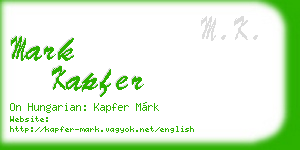 mark kapfer business card